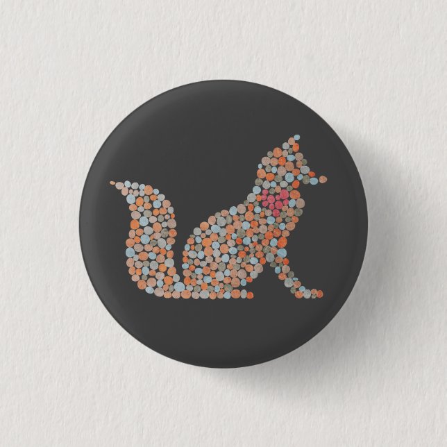Färgprickad räv knapp (Framsida)