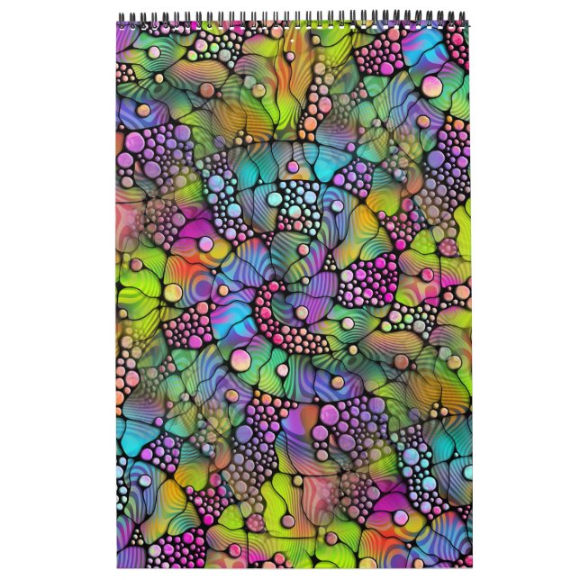 Färgprickar Spiral-handmålning 1 Kalender (Omslag)