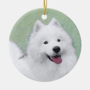 Färgprov - Cute Original Hund Art Julgransprydnad Keramik