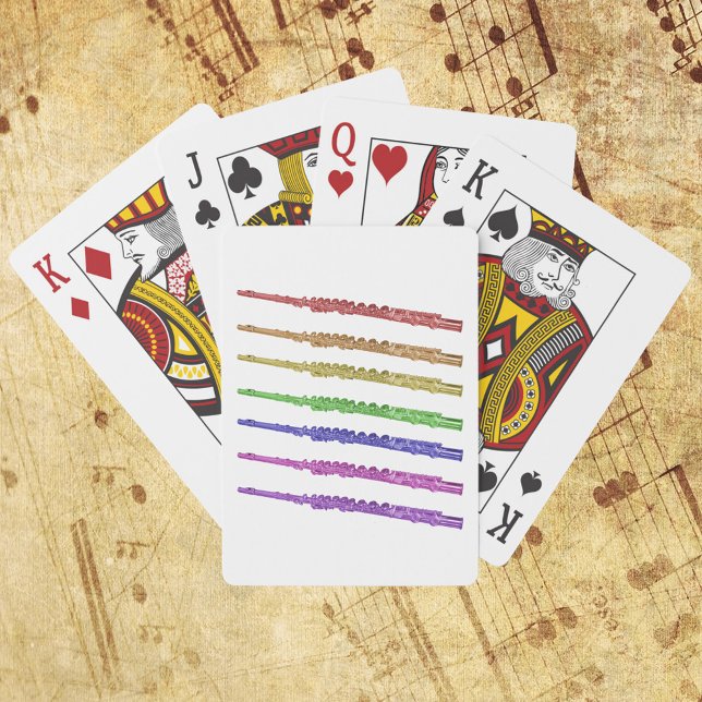 Färgpulver Casinokort (A deck of playing cards with a rainbow flute pattern)