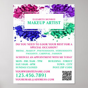 Färgpulver, makeup Artist Advertising Poster