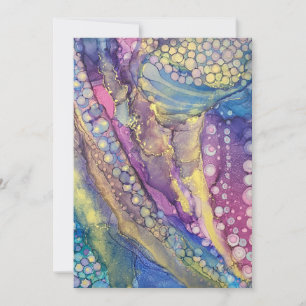 Färgpunkter Alcohol Abstrakt Art Blank Card-kort Tack Kort