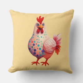 Färgpunkter dekorerade kycklingar kudde