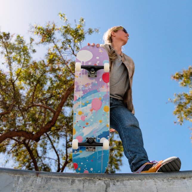 Färgpunkter Drivbord Mini Skateboard Bräda 18,5 Cm (Utomhus 1)