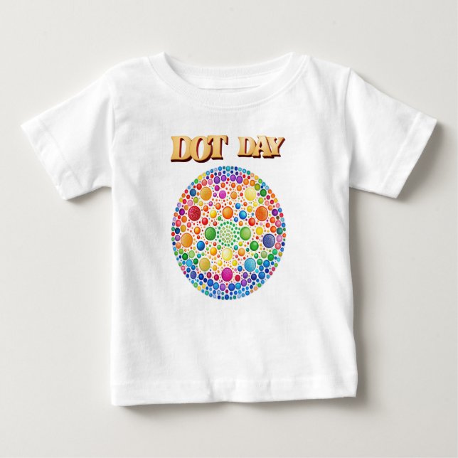 Färgpunkter Firande Baby T-shirt. T Shirt (Framsida)