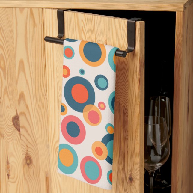 Färgpunkter för Abstrakt Kökshandduk (Thirds Fold)