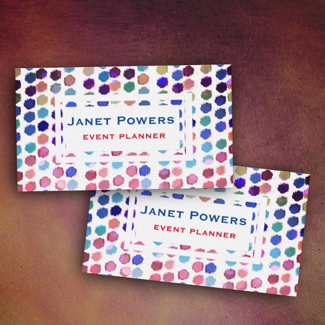Färgpunkter för roligt abstrakt mönster anpassning visitkort (Skapare uppladdad)