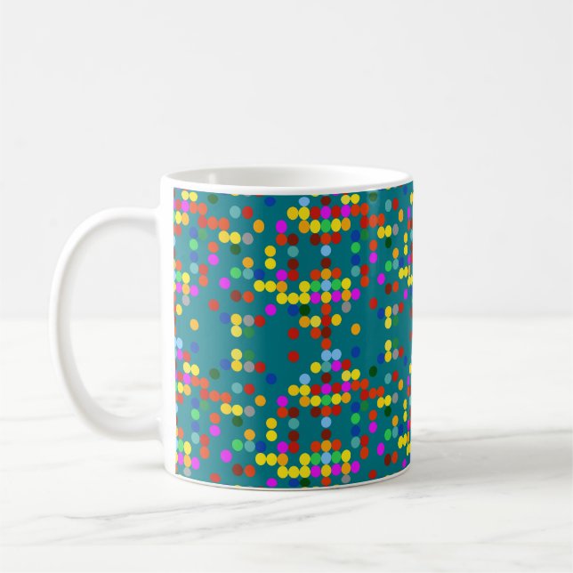 Färgpunkter mönster kaffemugg (Vänster)