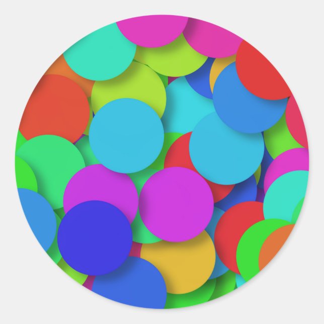 Färgpunkter runt Mönster Runt Klistermärke (Framsida)