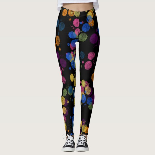 Färgpunktsfärg Leggings (Framsida)