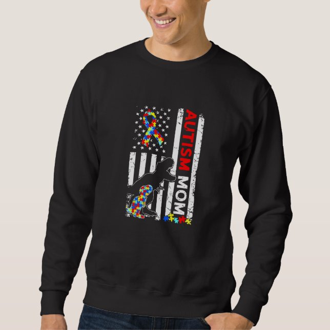 Färgpussel delar Autism Awareness Peace Auti Lång Ärmad Tröja (Framsida)