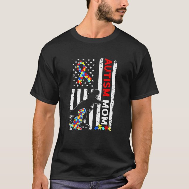 Färgpussel delar Autism Awareness Peace Auti T Shirt (Framsida)