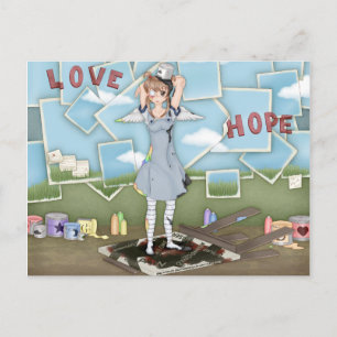 Färgpyts Anime Angel Artwork Vykort