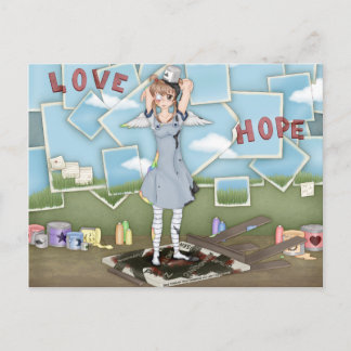 Färgpyts Anime Angel Artwork Vykort
