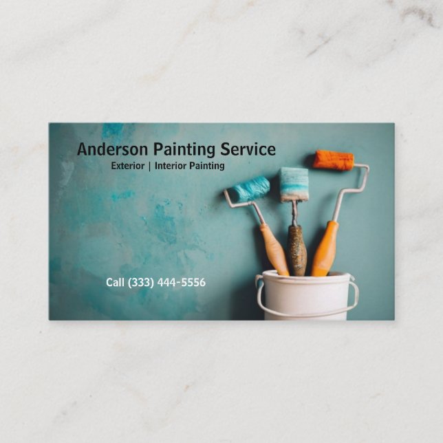 Färgpyts för elegant av professionell Painting Ser Visitkort (Framsida)