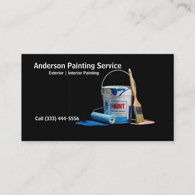 Färgpyts för elegant av professionell Painting Ser Visitkort (Framsida)