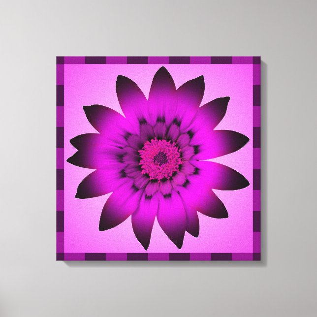 Färgrafik med orkidéMagenta - arbetsyta med omform Canvastryck (Framsida)