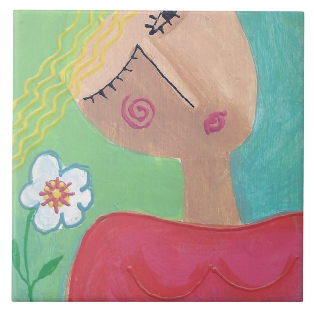 Färgreducerad Abstrakt Kakelplatta (Framsidan)