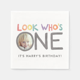 Färgregat 1:a födelsedag Fotoblöjor Pappersservett
