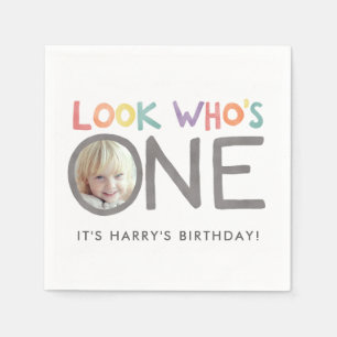 Färgregat 1:a födelsedag Fotoblöjor Pappersservett