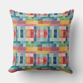 Färgregat Abstrakt Färgfärg vattenfärg Mönster Kudde