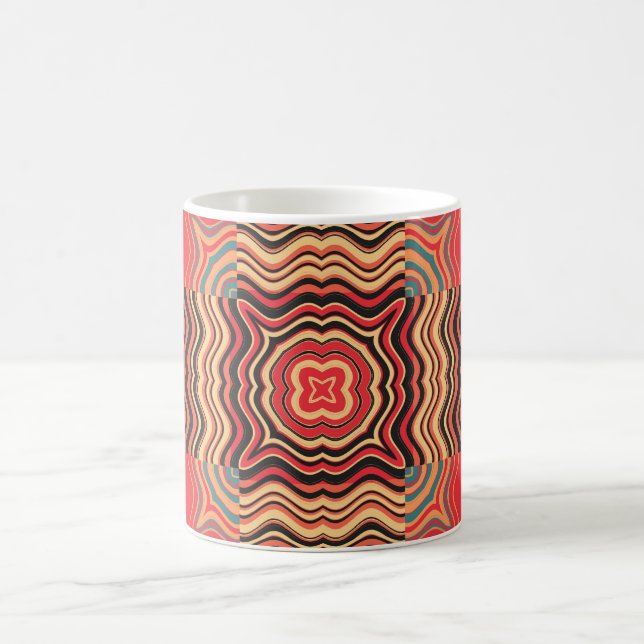 Färgregat av regnbåge, färglös Mönster-kvadrat Kaffemugg (Center)