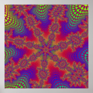 Färgregat av regnbåge Fractal Poster