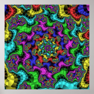 Färgregat av regnbåge Fractal Poster