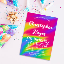Färgregat Confetti Barns födelsedag Party Inbjudningar