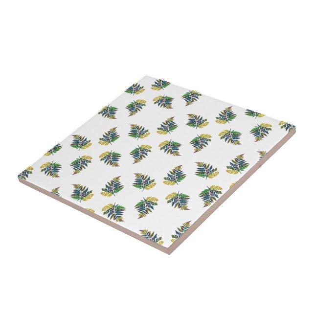 Färgregat Fern Löv Simple Mönster Kakelplatta (Sidan)