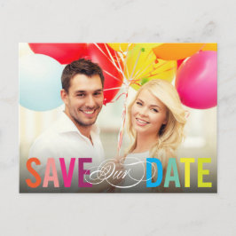 Färgregat för text med modern foto Spara datumet Meddelande Vykort