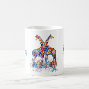 Färgregat för vattenfärgsfilter Giraffes Namn Kaffemugg