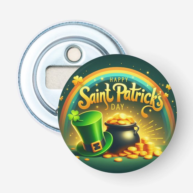 Färgregat guld Saint patrick's day Flasköppnare (Framsidan)