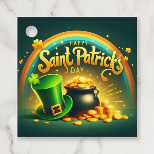 Färgregat guld Saint patrick's day Gåvor Etiketter (Framsida)