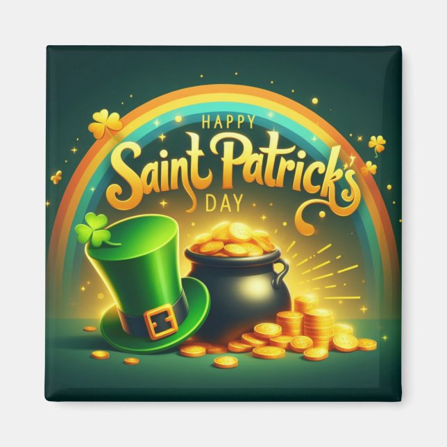 Färgregat guld Saint patrick's day Magnet (Framsidan)