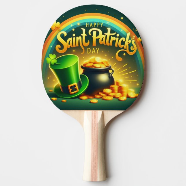Färgregat guld Saint patrick's day Pingisracket (Framsidan)