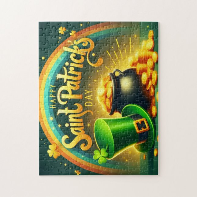 Färgregat guld Saint patrick's day Pussel (Vertikal)