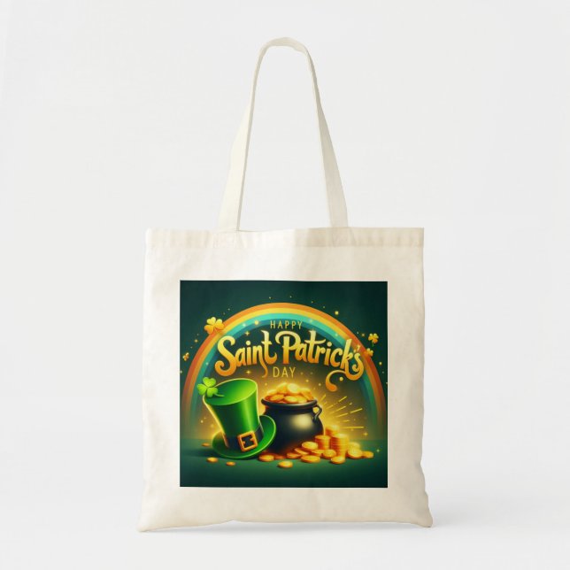 Färgregat guld Saint patrick's day Tygkasse (Framsidan)
