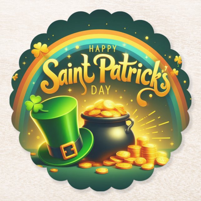 Färgregat guld Saint patrick's day Underlägg Papper (Framsida)