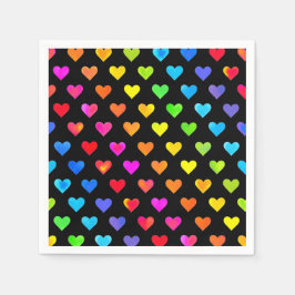 Färgregat Hearts Rand Mönster Pappersservett
