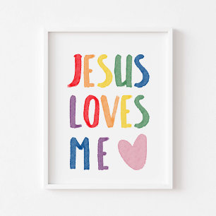 Färgregat Jesus kärlek mig skriva ut Poster
