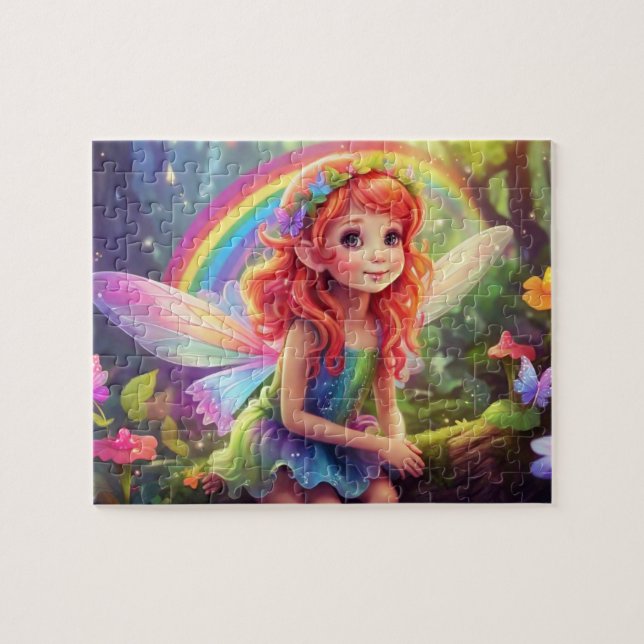 Färgregat och cute Fairy Pussel (Horisontell)