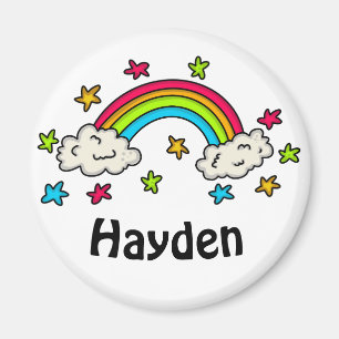 Färgregat och stjärnor Kids Namn Magnet
