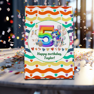 Färgregat och Unicorn 5:e Födelsedagsfesten