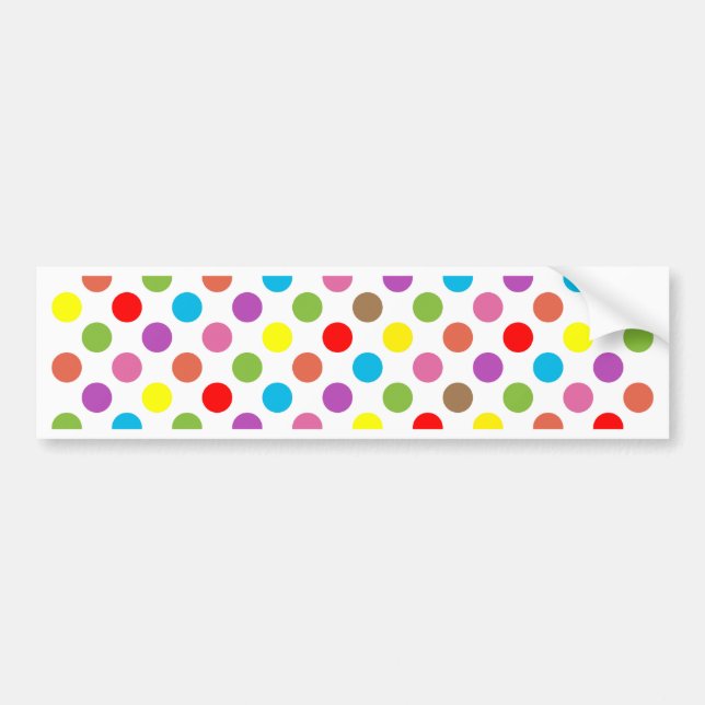 Färgregat polka dots mönster bildekal (Framsidan)