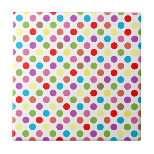 Färgregat polka dots mönster kakelplatta (Framsidan)