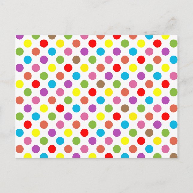 Färgregat polka dots mönster vykort (Framsida)
