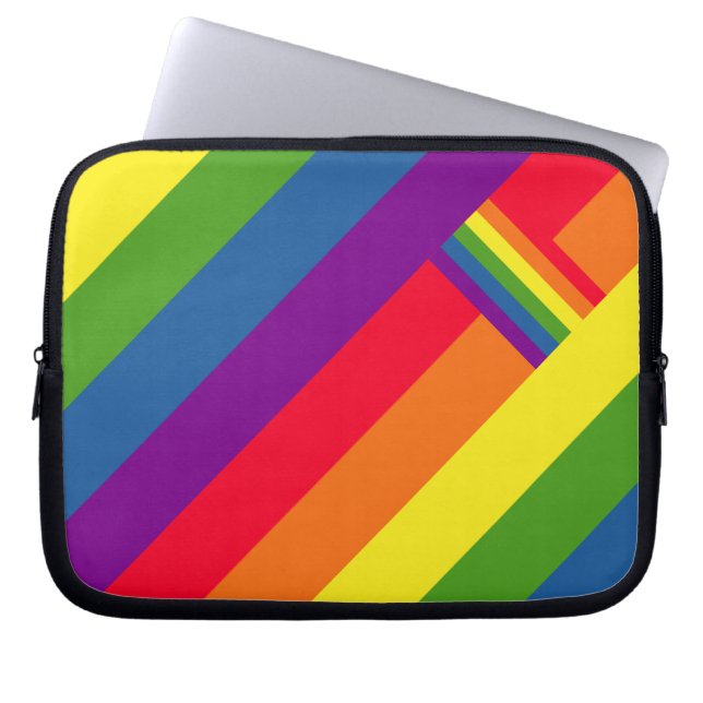 Färgregat Rand Firande med Flagga Laptop Sleeve (Framsidan)