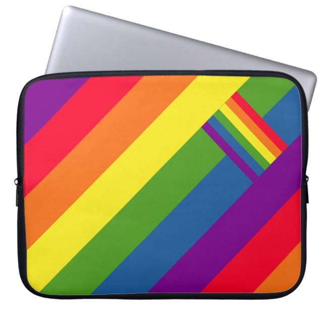 Färgregat Rand Firande med Flagga Laptop Sleeve (Framsidan)