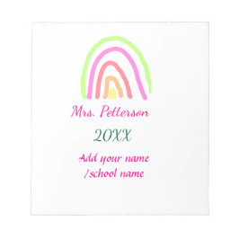 Färgregat rand lägger till lärare namn år anteckningsblock